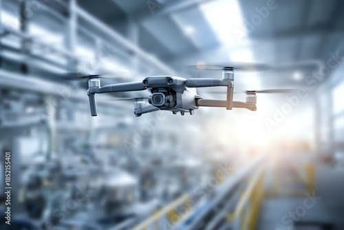 Precision Drone Technology: Industrial Complex Aerial View