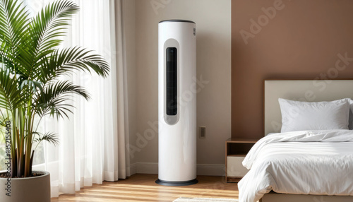 Indoor air purification system enhancing clean living spaces in modern bedrooms