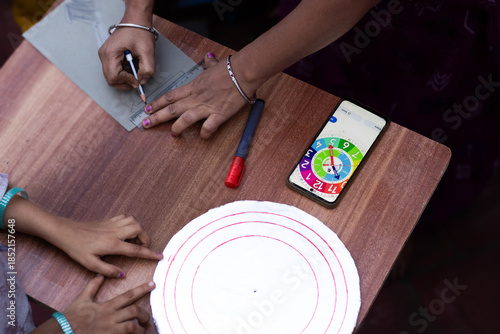 School project activity preparation for primary or elementory school, a clock preparation as a school project.