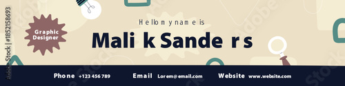 Business card with malik sanders name and logo on a green background