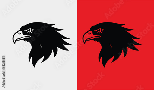 Dual eagle heads on contrasting backgrounds