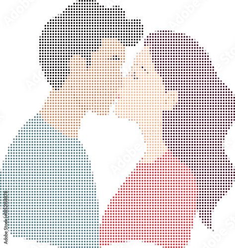 Couple Kissing Romance Vector Illustration, Love Connection