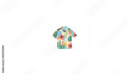Retro tropical Hawaiian aloha shirt vector illustration isolated on white background