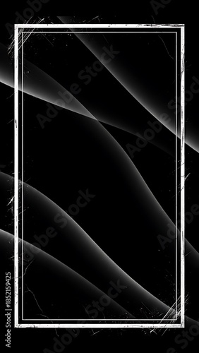 A striking black background is framed by a clean white rectangular border with dynamic flowing lines Mobile WallPaper Background Image