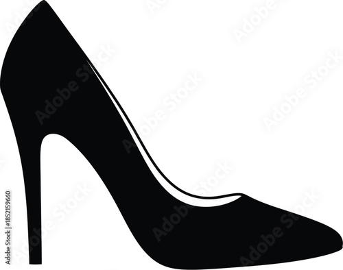 Silhouette of a stiletto high heel shoe