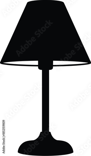 Silhouette of a table lamp with a conical shade