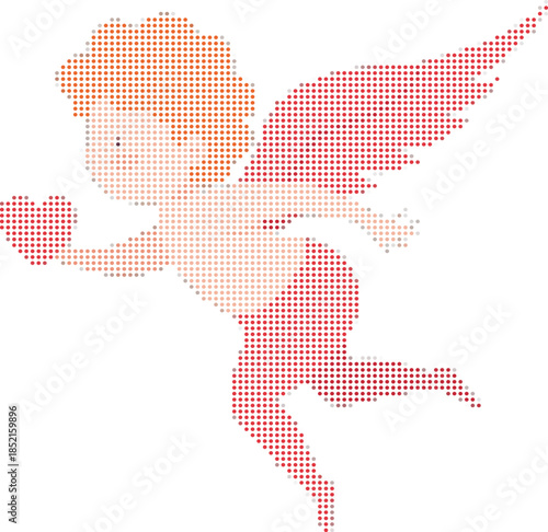 Cherub Offering Heart Pixel Art Valentine Romance