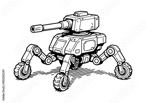 Robotic turret illustration