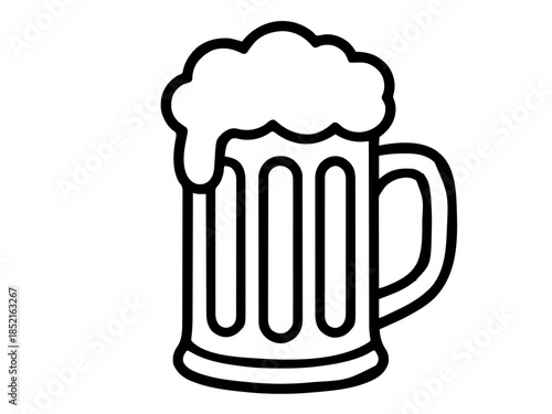 Simple drawing of a beer. Vector for laser engraving. AI generated.