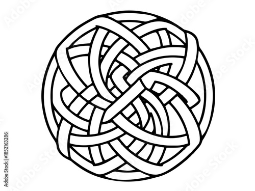 Simple drawing of a Celtic knot. Vector for laser engraving.KI Generated