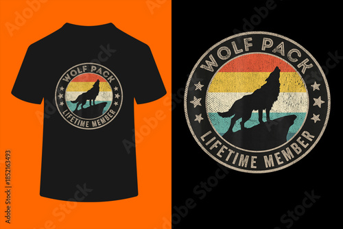 Wolf Pack Men Howling Wolf Women Kids Lifetime Member T-Shirt