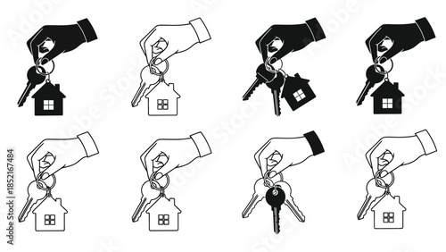 Hands holding keys with house charms a symbol of homeownership and security