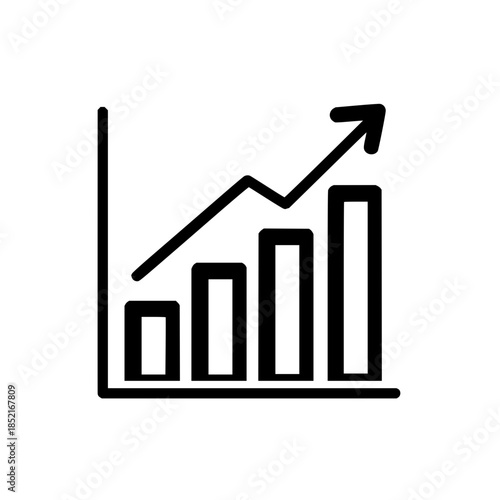 Growing Graph Chart with Increasing Arrow