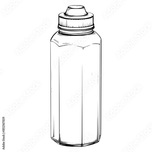 Empty Clear Plastic Bottle with Screw Top Cap