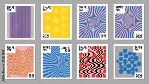 Abstract Geometric Posters Vector Illustration Set