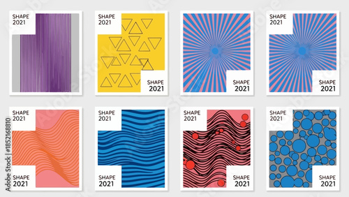 Abstract Geometric Posters Vector Illustration Set for Creative Design