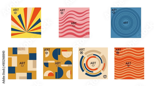 Vibrant Abstract Geometric Art Vector Illustration Pack