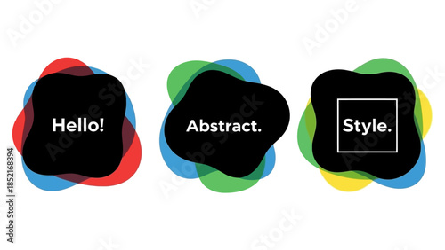 Colorful Abstract Vector Shapes with Text Elements for Design