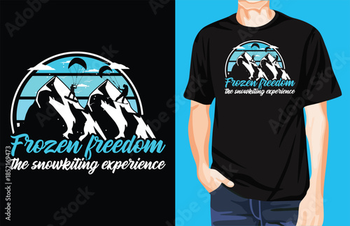 Snowkiting frozen freedom t-shirt design