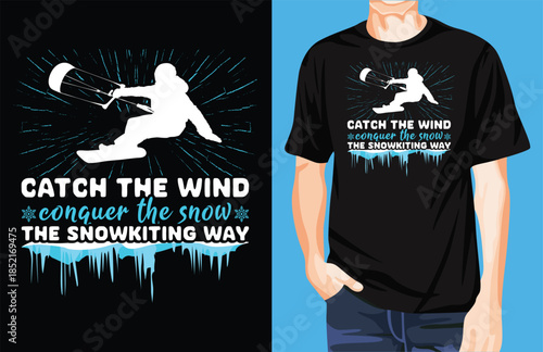 Snow kiting t-shirt design