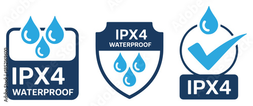 ipx4 waterproof icon symbol set