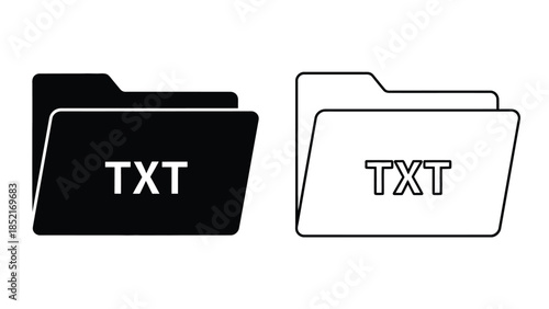 Two folder icons one black and one white both labeled txt