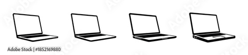 Laptop designs, flat vector illustration, computer, notebook, technology icons