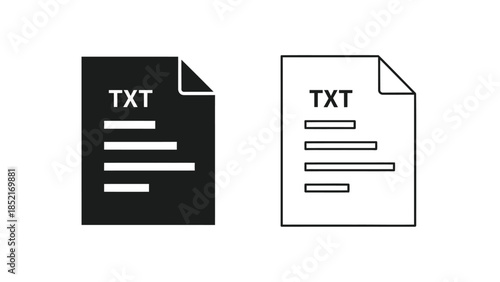 Two text file icons one filled one outlined representing document formats