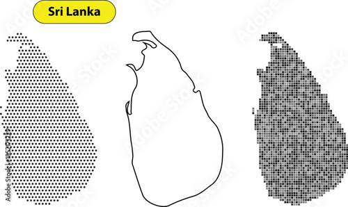 Sri lanka map in different styles