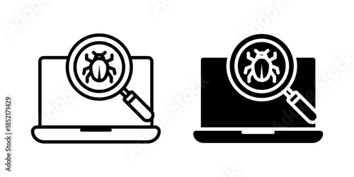 Malware Detection icon set. A simple icon virus scan or software debugging process.. vector illustration on white background.