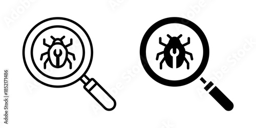 Bug Fix icon set. Illustration of a bug concept, perfect for bug fixing, problem solving, computer errors and security concepts. vector illustration on white background.