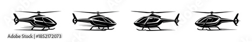Helicopters, flat vector illustration, airplanes, aviation, military aircraft art