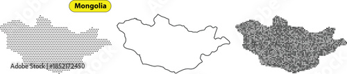 Map of mongolia in various styles