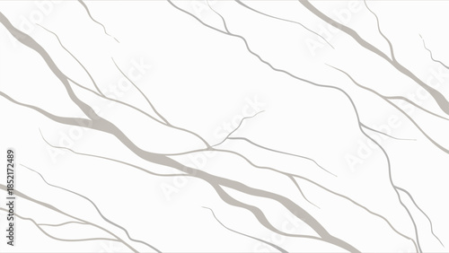 Abstract white marble texture background with flowing diagonal gray crack lines seamless pattern for floor tile countertop surface design