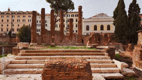 The Sacred Area of Largo di Torre Argentina in Rome, Italy, the site of Julius Caesar's assassination