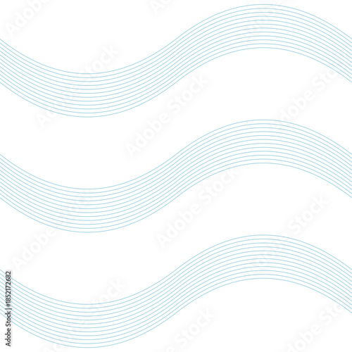 Horizontal blue waves. Bue linear geometric artistic seamless pattern. Vector, transparent background SVG version.