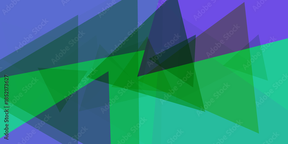 Obraz premium Abstract Geometric Shapes in Vibrant Greens and Blues