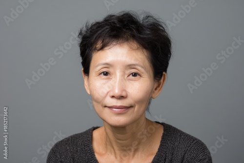 Short-haired person with a ...