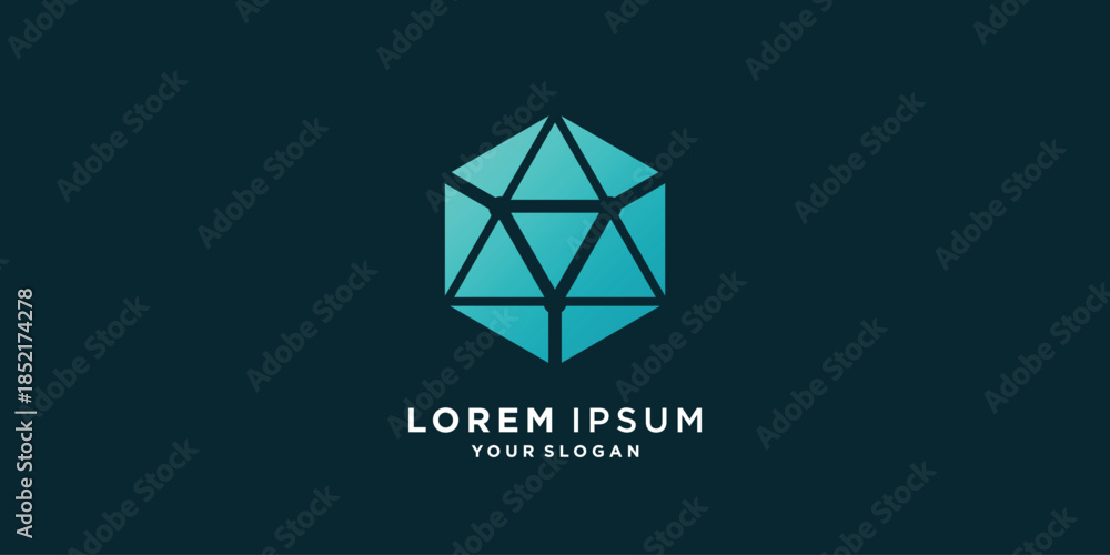 Fototapeta premium Geometry logo abstract with creative style Premium Vector part 7