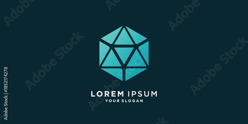 Geometry logo abstract with creative style Premium Vector part 7