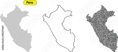 Three maps of peru with different shading techniques