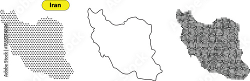 Three different style maps of iran