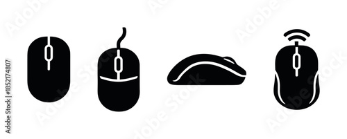 Computer mice vector illustration, flat vector, tech icons, devices