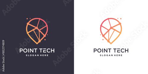 Pointech logo design with creative modern style Premium Vector part 1
