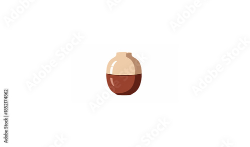 Two tone ceramic vase vector illustration isolated on white background for modern home decor