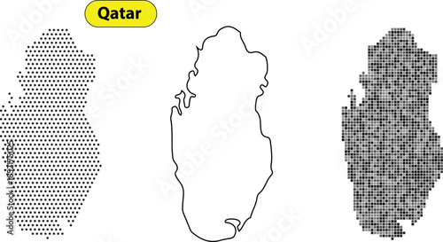Vector map of qatar in different styles