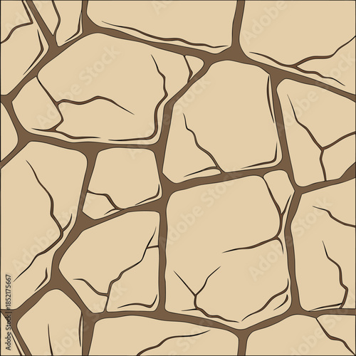 light brown stone pattern seamless background, vector art, flat illustration, textured surface, architectural element, natural material, rustic design