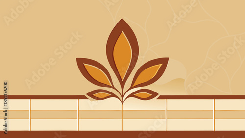 ornate botanical artwork with layered leaves and tiled border sophisticated decorative element for invitations and digital art backgrounds