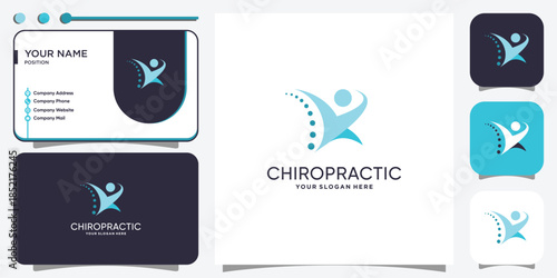 Chiropractic logo with modern creative concept Premium Vector