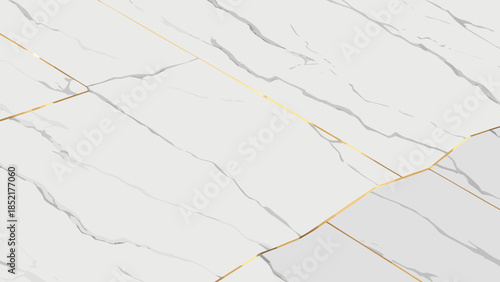 White marble texture with grey veins and elegant golden lines. luxurious modern design background with geometric patterns